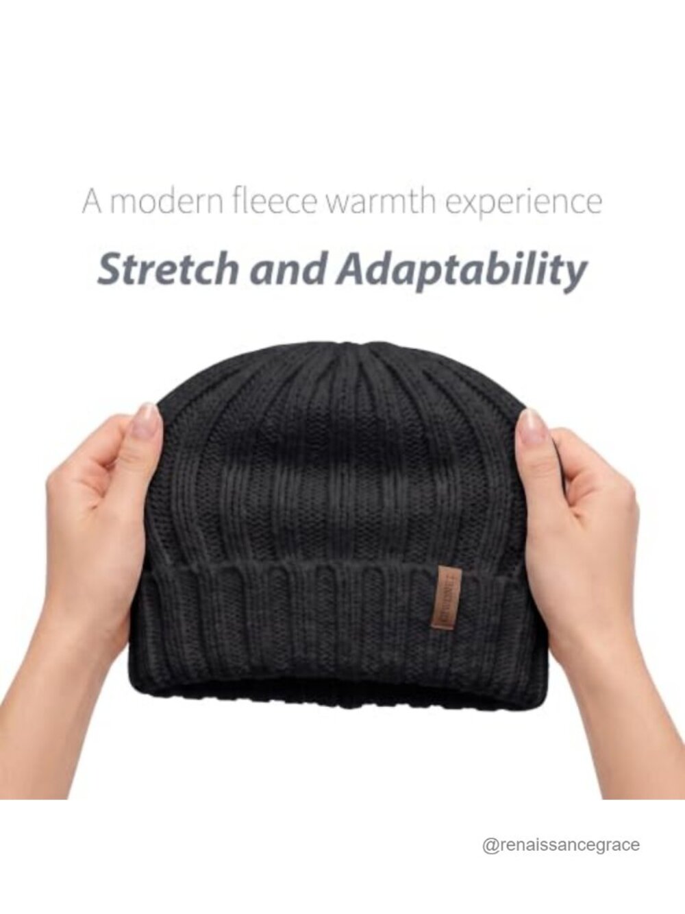 Women's Fleece Lined Beanie Chunk Knit Winter Snow Cap Warm